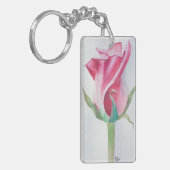 Roze acrylen sleutelhanger (dubbelzijdig) (Voorkant Links)