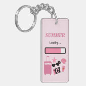 Roze Acrylen Sleutelhanger voor de Zomer (Voorkant Links)
