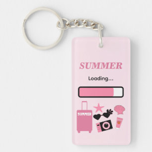 Roze Acrylen Sleutelhanger voor de Zomer