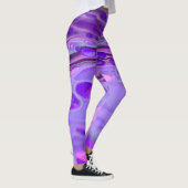 Roze Acrylkleurig Paars, vloeiend kunstschilderbaa Leggings (Rechts)
