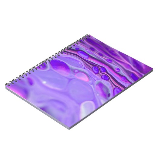 Roze Acrylkleurig Paars, vloeiend kunstschilderbaa Notitieboek (Linkerzijde)