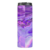 Roze Acrylkleurig Paars, vloeiend kunstschilderbaa Thermosbeker (Achterkant)