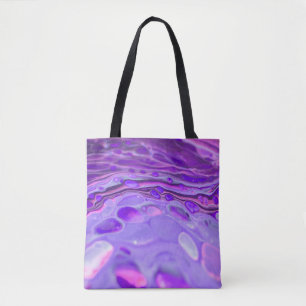 Roze Acrylkleurig Paars, vloeiend kunstschilderbaa Tote Bag
