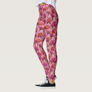 Roze Actieve Kleding Anjer Thema Verjaardag Cadeau Leggings