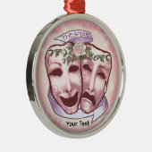 Roze Actormaskers Metalen Ornament (Rechts)