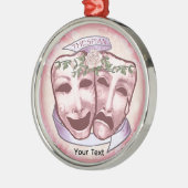 Roze Actormaskers Metalen Ornament (Links)