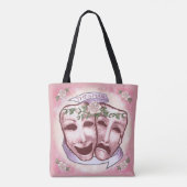 Roze Actormaskers Tote Bag (Achterkant)