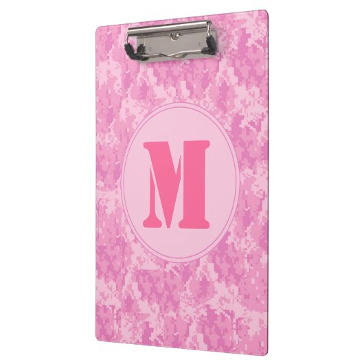 Roze ACU Camo Camoufla Monogram Initiaal Clip Boar Klembord (Links)