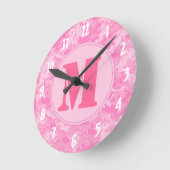 Roze ACU Camo Camoufla Monogram Initialen wandklok (Hoek)