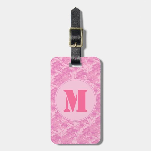 Roze ACU Camo Camouflage Meisje Monogram Bagagelab Bagagelabel (Voorkant verticaal)