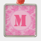 Roze ACU Camo Camouflage Monogram Initiaal Ornamen Metalen Ornament (Voorkant)