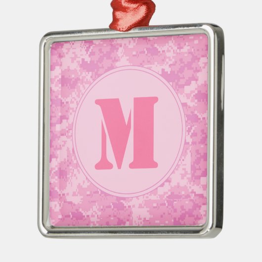 Roze ACU Camo Camouflage Monogram Initiaal Ornamen Metalen Ornament (Links)