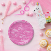 Roze ACU Camouflage Borden Papieren Bordje (Feest)