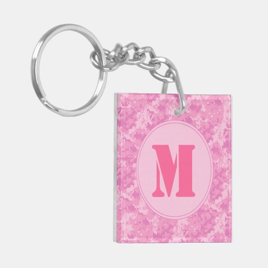 Roze ACU Camouflage Girly Digital Sleutelhanger (Voorkant Links)