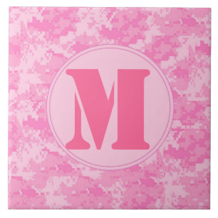 Roze ACU Camouflage-monogram voor camouflage Tegeltje