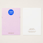 Roze add Logo Ketting Bracelet Holder Display Visitekaartje (Voorkant /achterkant)