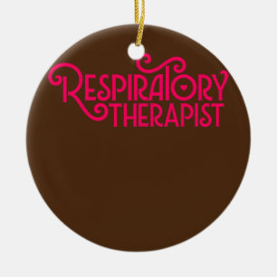 Roze ademhalingstherapie Therapie Manuscript RT RT Keramisch Ornament