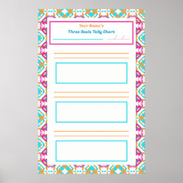 Roze ADHD Meisje Doel Gewoonte Tracker Grafiek Dow Poster