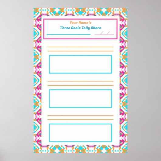 Roze ADHD meisje doel habit tracker grafiek downlo Poster (Voorkant)