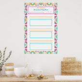 Roze ADHD meisjes doel habit tracker kaart downloa Poster (Keuken)