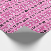 Roze Adinkra Stripes Cadeaupapier (Hoek)