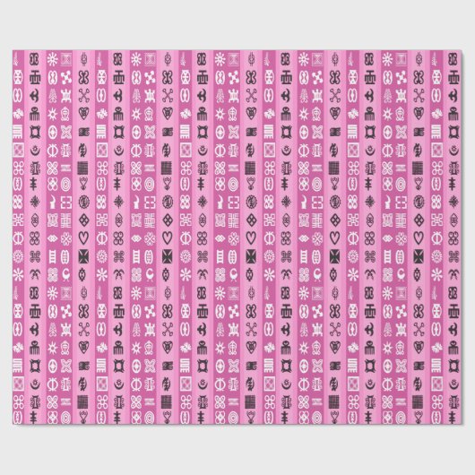 Roze Adinkra Stripes Cadeaupapier (Vlak)