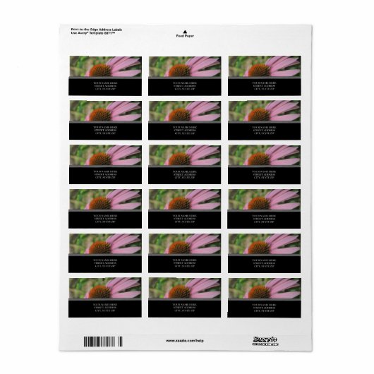 Roze Adresetiketten Etiket (Full Sheet)