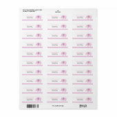 Roze ADRESETIKETTEN met olifantenPRINTABLE Etiket (Full Sheet)