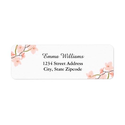 Roze Adresetiketten van Floral Etiket (Voorkant)