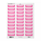 Roze adreslabel met decoratieve banner etiket (Full Sheet)