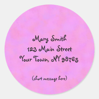 Roze adreslabel ronde sticker