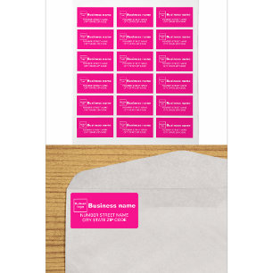 Roze adreslabels voor zakelijk gebruik etiket