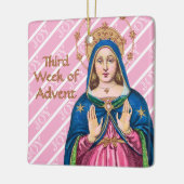 Roze Advent BVM / Gaudete zondag vierkant Keramisch Ornament (Links)