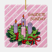 Roze Advent BVM / Gaudete zondag vierkant Keramisch Ornament (Achterkant)
