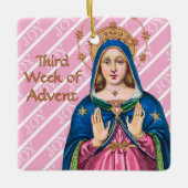 Roze Advent BVM / Gaudete zondag vierkant Keramisch Ornament (Voorkant)
