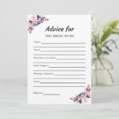 Roze Advies voor de Bruid Vrijgezellenfeest Game K Kaart (Staand voorkant)