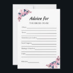 Roze Advies voor de Bruid Vrijgezellenfeest Game K Kaart<br><div class="desc">Vino Before Vows Vrijgezellenfeest Theme - Waterverf Roze Paarse Bloemen "Advies voor de bruid" Vrijgezellenfeest Game Kaarten.</div>