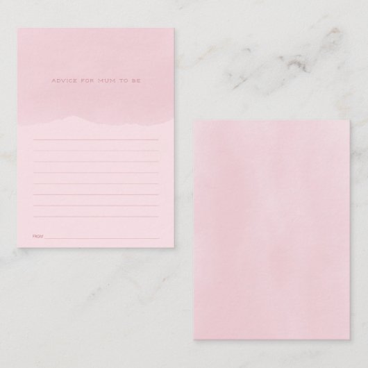 Roze advies voor mama Baby shower Informatiekaartje (Voorkant / Achterkant)