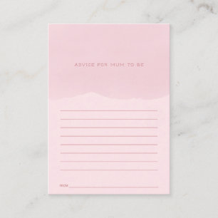 Roze advies voor waterverf bij de moeder Baby show Informatiekaartje