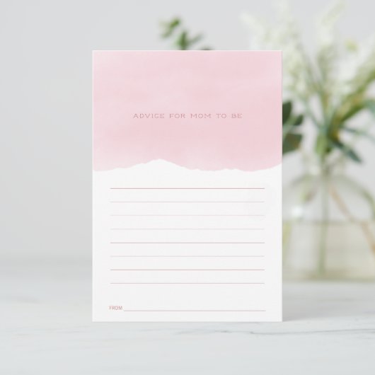Roze advies voor waterverf bij de moeder Baby show Informatiekaartje (Staand voorkant)