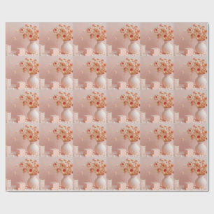 Roze Aesthetic Mok - Boho Gedroogde Bloemen Mok Cadeaupapier