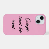 Roze Aesthetische iPhone 15 Pro Hoesje Case (Achterkant horizontaal)