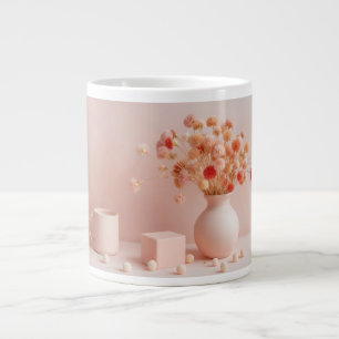 Roze Aesthetische Mok - Boho Gedroogde Bloemen Mok