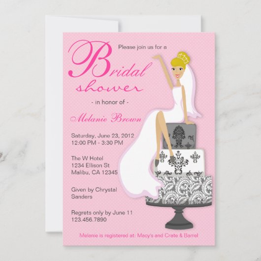 Roze afbeelding op Roze Moderne Vrijgezellenfeest  Kaart (Voorkant)