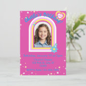  roze Afbeelding verjaardag Kaart (Staand voorkant)