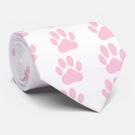 Roze afdruk stropdas (Opgerold)