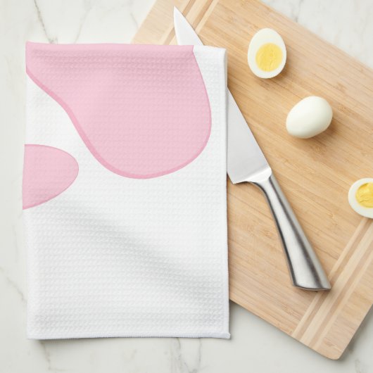 Roze afdruk theedoek (Quarter Fold)