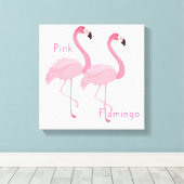 Roze afdruk van Flamingo Canvas (Insitu (Houten vloer))