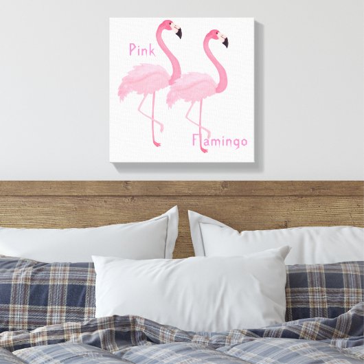 Roze afdruk van Flamingo Canvas (Insitu (Slaapkamer))