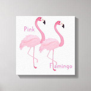 Roze afdruk van Flamingo Canvas